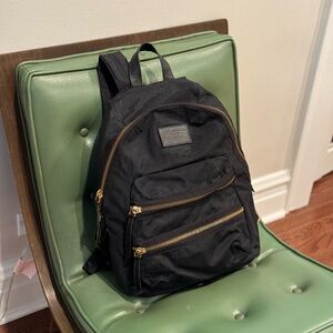 Large black Marc Jacobs backpack with black leather detail